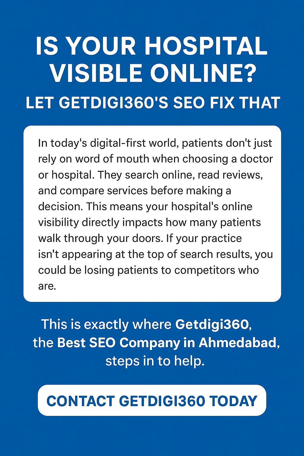 Getdigi360 - Best SEO Company in Ahmedabad offering Best SEO Services & SEO Service for Doctors and Hospitals.